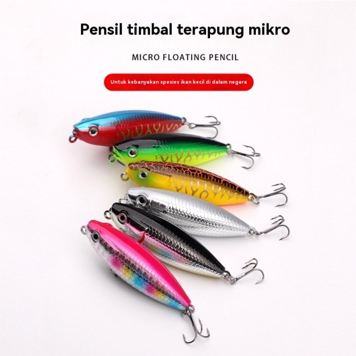 Lure Micro Object Minnow 's Word Dog Water Surface Series Bút chì nổi 6cm6.5g Biển Bass Sailfish Mồi