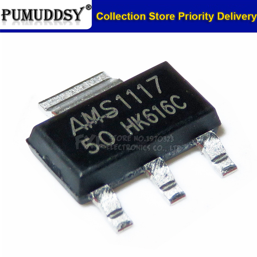 Bộ 50 AMS1117-5.0 AMS1117 AMS1117-5V SOT223 SMD Mới nguyên bản
