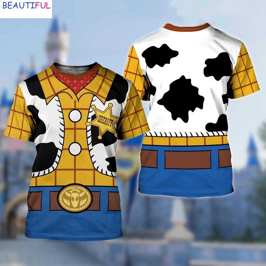 Áo Thun Cosplay Woody Toy Story Disney - Tay Ngắn Thời Trang Cho Nam Và Nữ