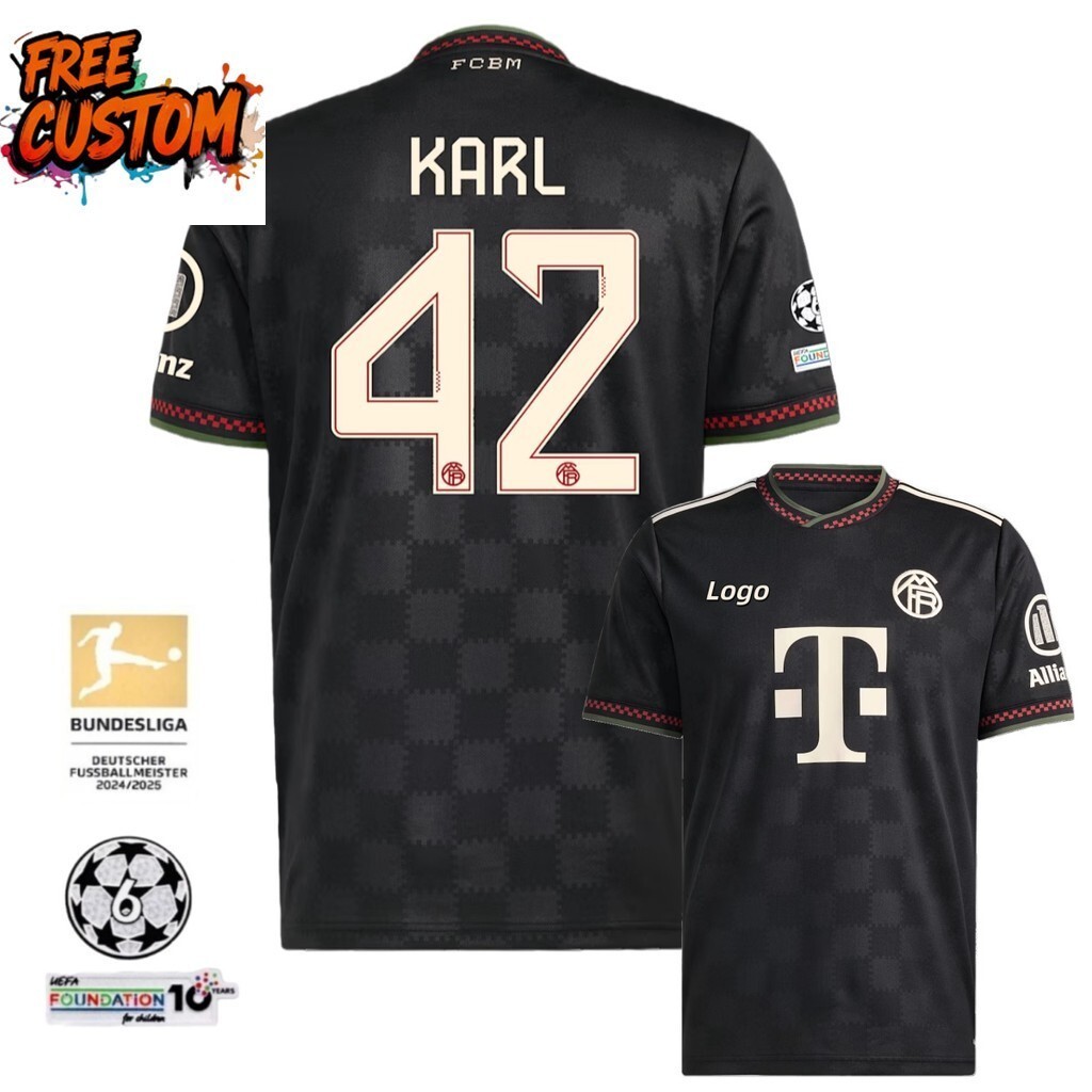 T-Shirt bóng đá tay ngắn Bayern Munich 2026/26, in số 9 KANE dành cho người hâm mộ