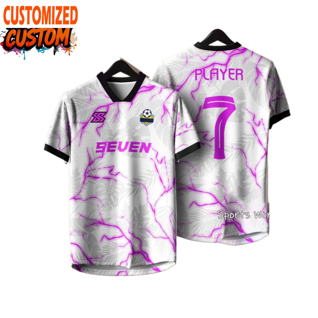 Tùy chỉnh miễn phí áo futsal mới màu magenta ma thuật, thoáng khí cho đội bóng đá nam