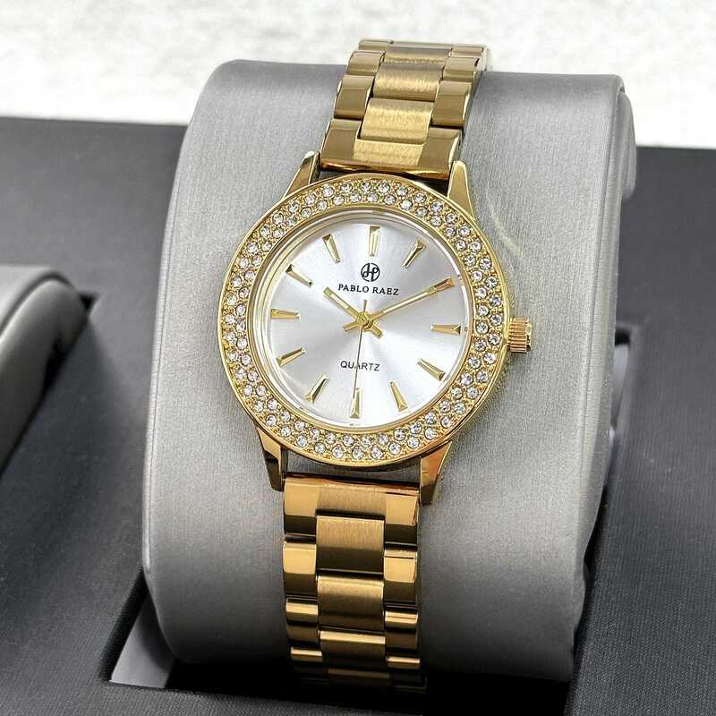 Pablo Raez Ánh Sáng Sang Trọng Tính Khí Đồng Hồ Nữ Dây Thép Hợp Thời Trang Kim Cương Giả Phù Hợp Với