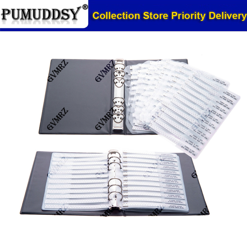 Bộ Tụ Điện SMD Tụ Điện Mẫu Sách 0201 0402 0603 0805 1206 Bộ Phân Loại DIY
