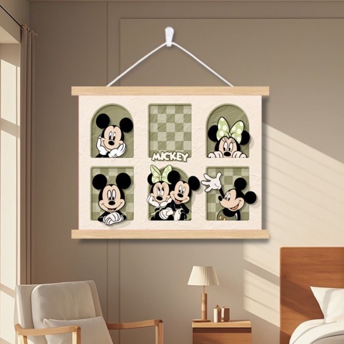 Không đục lỗ Mickey mét hộp tranh trang trí Internet nổi tiếng Chuột Mickey hộp phân phối treo tran