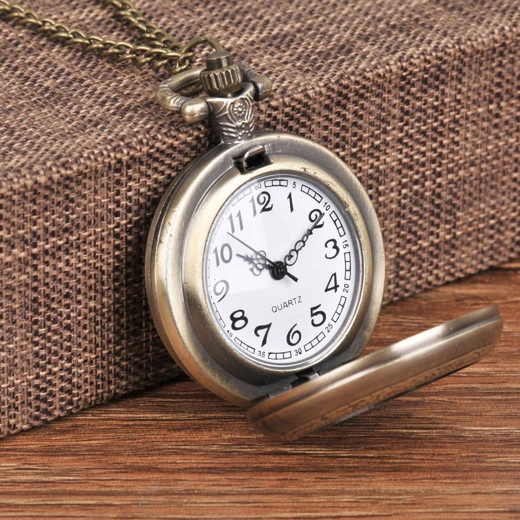 Đồng bỏ túi cỡ trung bình màu có rãnh, phong cách châu Âu và Mỹ, đồng hồ trang trí treo cổ điển đơn giản 6052.