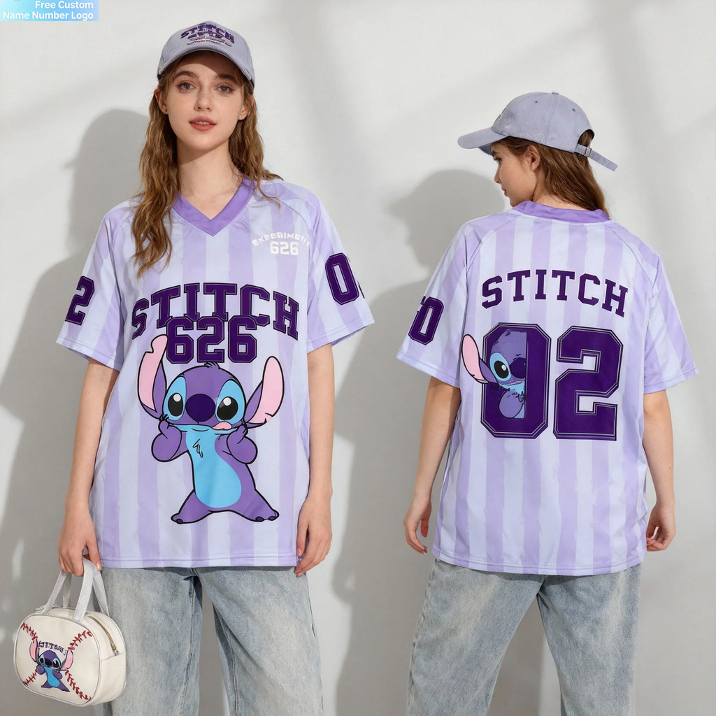 Áo Thể Thao Disney Stitch Series Cho Nữ, Thoảng Mát Mùa Hè, Plus Size Mới