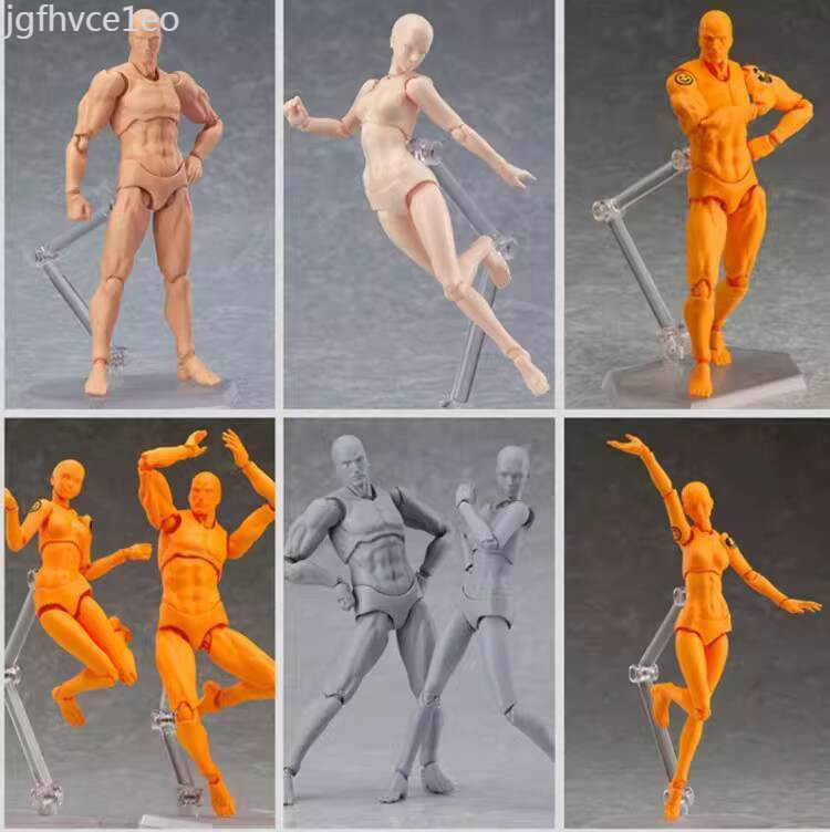 [GIÁ SỈ]  Mô vẽ tay Figma Youth Version 2.0, da màu xám bạc, nam và nữ, khớp có thể cử động, mô hìn