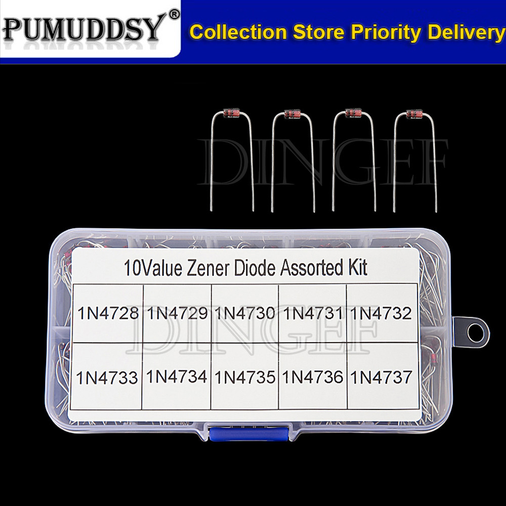 200 Chiếc 1W Zener Diode Assortment Box Kit 1N4728 1N4729 1N4730 1N4731 1N4732 1N4733 1N4734 1N4735 