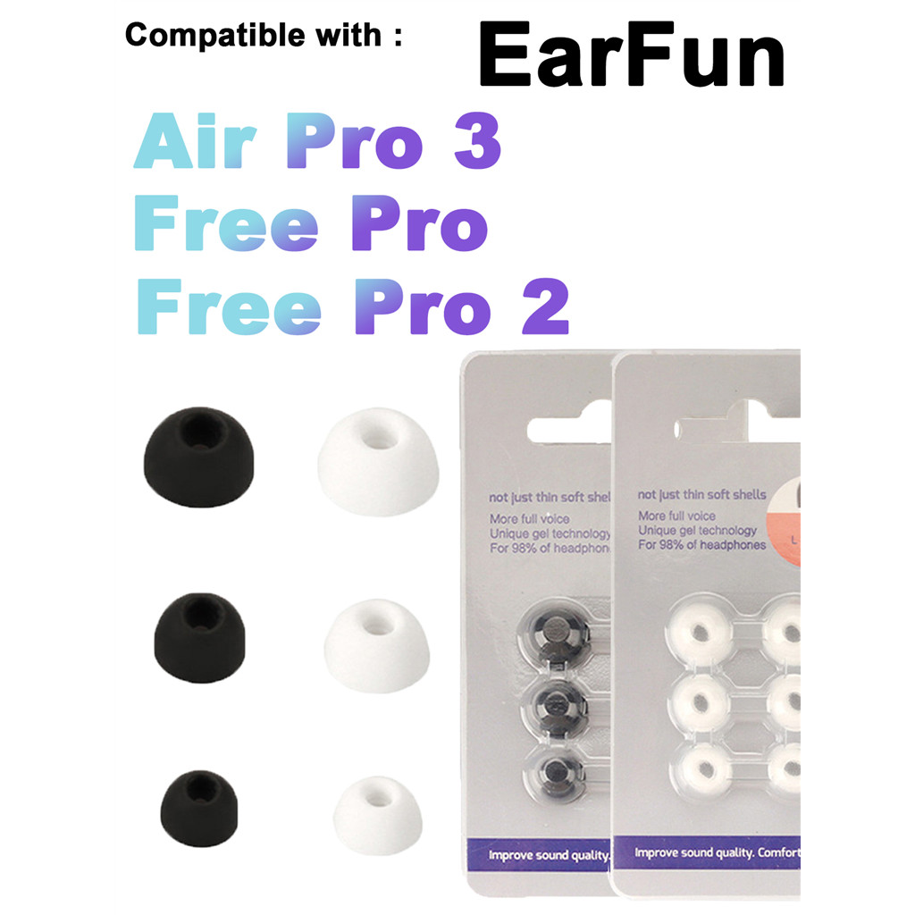 6 Đầu Tai Silicon Tương Thích Với EarFun / Air Pro 3 / Free Pro / Free Pro 2 Nút Tai Trong Tai Thay 