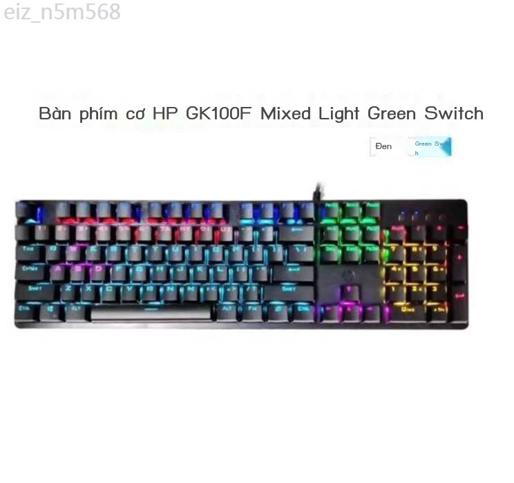 [Ảnh thật/Sẵn] Bàn phím cơ HP/HP GK100F chính hãng, switch xanh nhạt, giao diện USB, thích hợp cho
