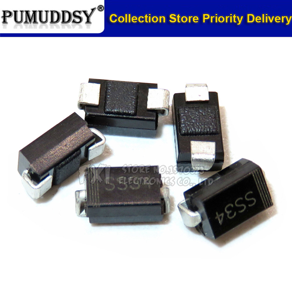 100 chiếc 1N5822 smd SMA do-214ac IN5822 Schottky diode ss34 Mới nguyên bản