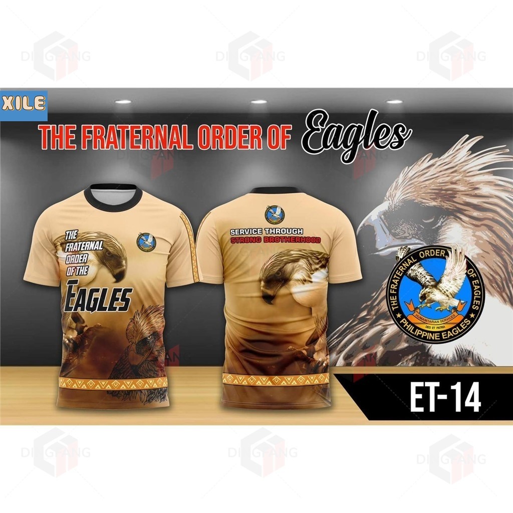 XilaiPhilippine Eagles Áo thun Fraternal Order Of Eagles | Áo sơ mi Polo Áo thun ngắn tay 3D thăng h