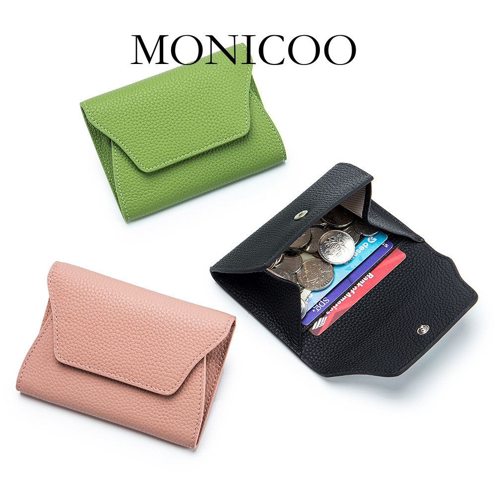 Monicoo Da Thật Chính Hãng Thời Trang Siêu Mỏng Ví Đựng Tiền Xu Lớp Đầu Tiên Da Bò Đơn Giản Sáng Tạo Đựng Thẻ Đồng Xu Túi Bảo Quản Mini
