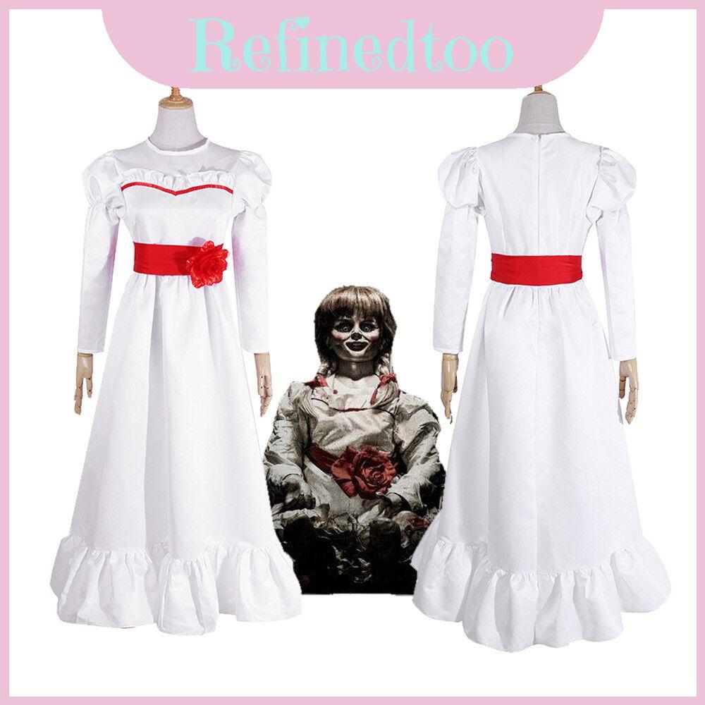 Búp bê kinh dị nổi bật Annabelle Váy trắng mềm mại thoải mái Cosplay cho trang phục Halloween