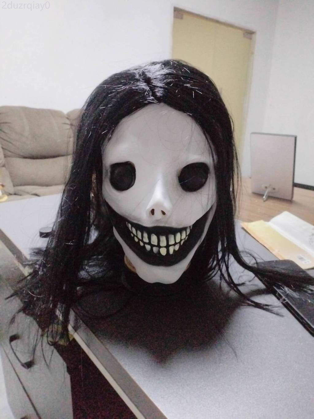 ( Sẵn) Mặt NPC Halloween Exorcist Latex Escape Room, mặt nạ ma quái, đầu lâu kinh dị, phục hóa tran