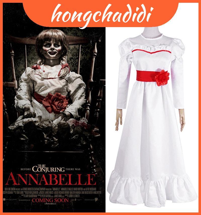 Annabelle Cosplay Trang Phục Tinh Tế Váy Trắng Halloween Hoàn Hảo Cho Lễ Kỷ Niệm