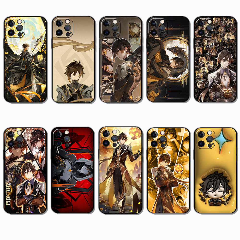 Ốp điện thoại mềm TPU viền đen mỏng cho iPhone XS 11 16 Plus Pro Max VS13 Zhongli | Cảm giác điện th