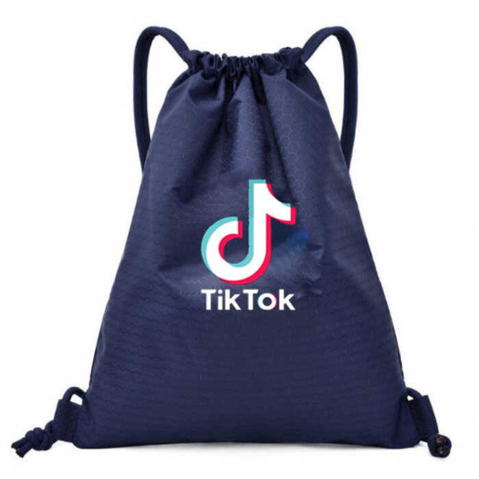 Mới TikToK TikToK Dây Rút Ba Lô Thể Thao Nam Nữ Học Sinh Túi Du Lịch Đào Tạo Học phí