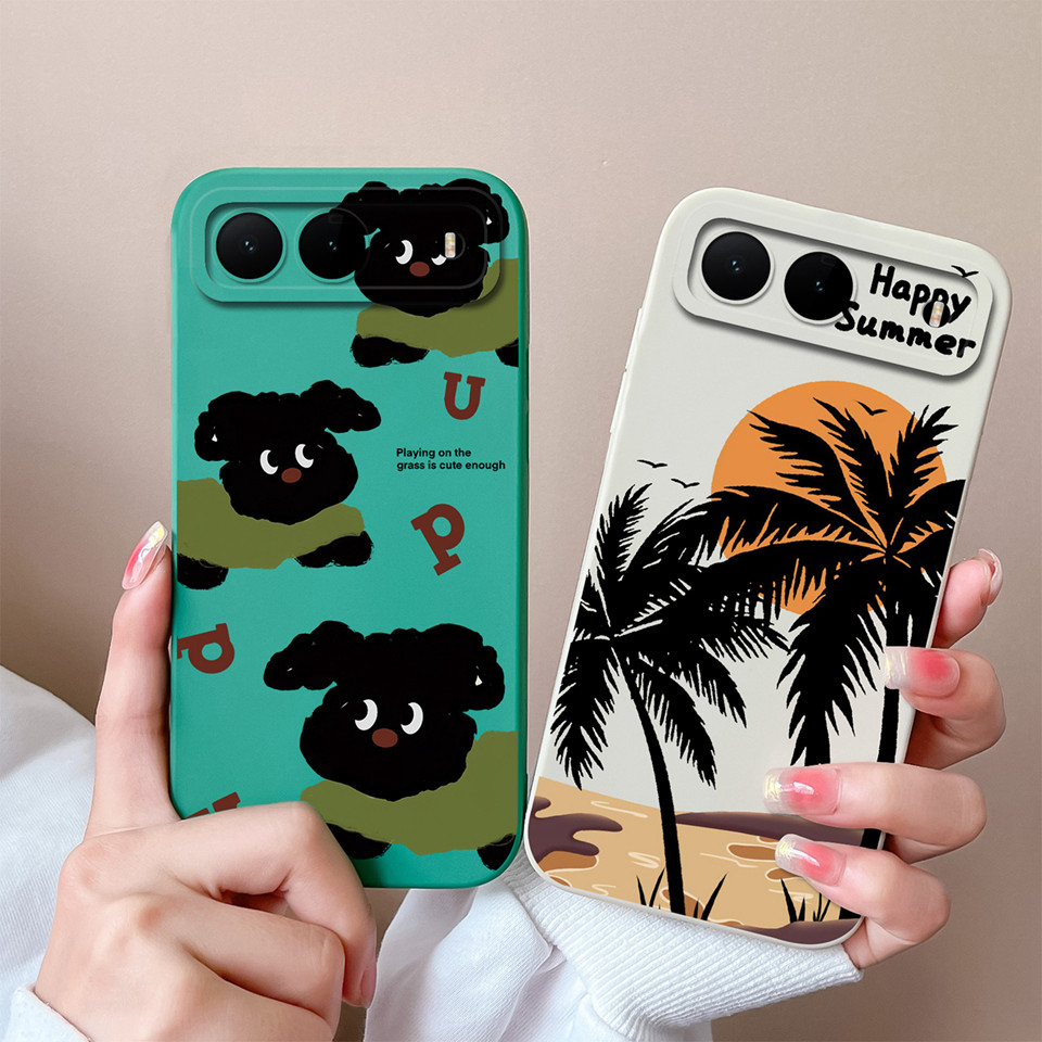 Dành Cho Tecno Spark 40 5G Ốp điện thoại Cây Dừa Puppy Vuông Chống Sốc Chống Rơi Đơn Giản Silicon Ốp