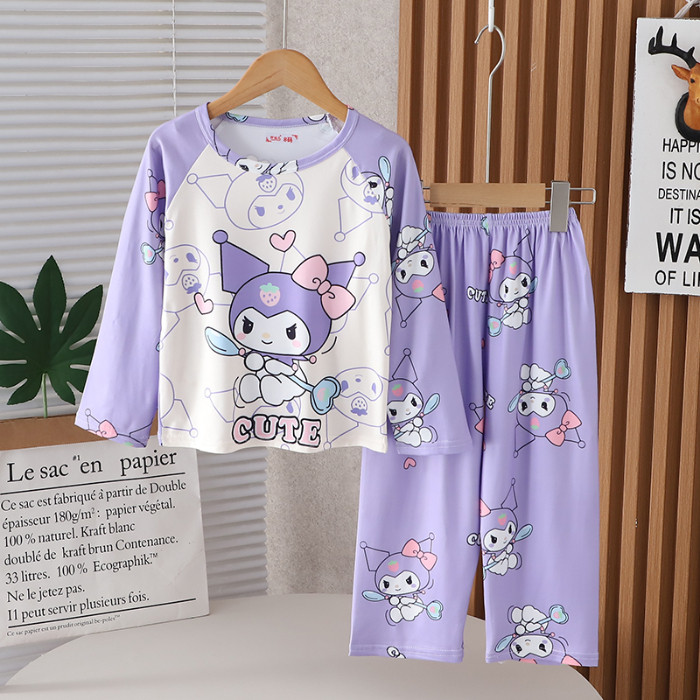 2026 New Year Edition Bulk Discount Child Long Sleeve Round-Neck Pajamas Modern Corgi Girls Home wea