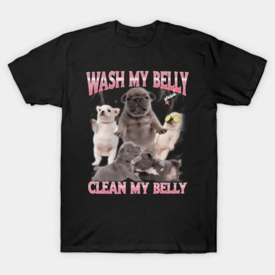 Pibble Wash My Belly - Áo sơ mi tay ngắn nam 100% cotton