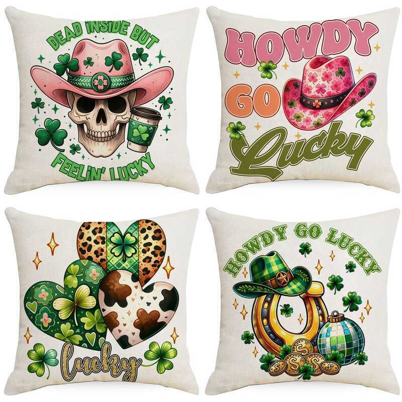 Amazon Tây Retro St. Patrick Ireland Ngày Lễ Trang Trí Tiệc Sofa Nhà Đệm Gối