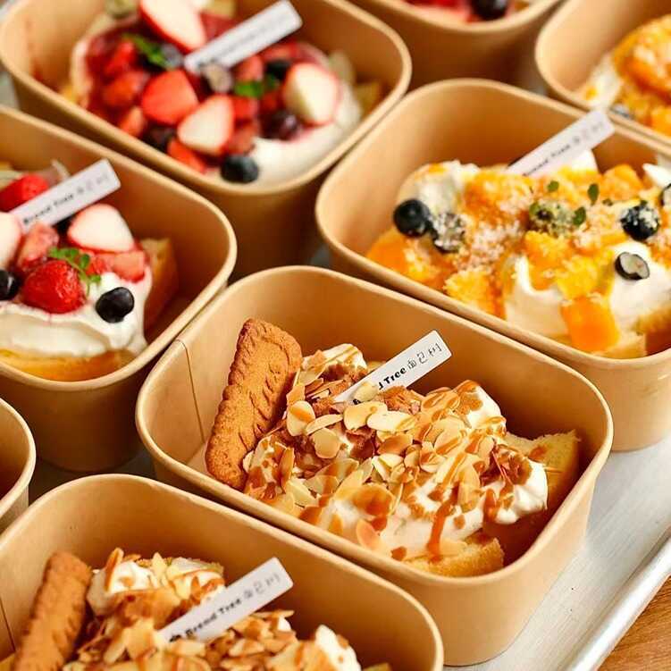 Giấy Kraft Bento Hộp Bánh Món Tráng Miệng Hộp Bento Salad Trái Cây Hộp Cơm Trưa Bento Sushi Chịu Nhi