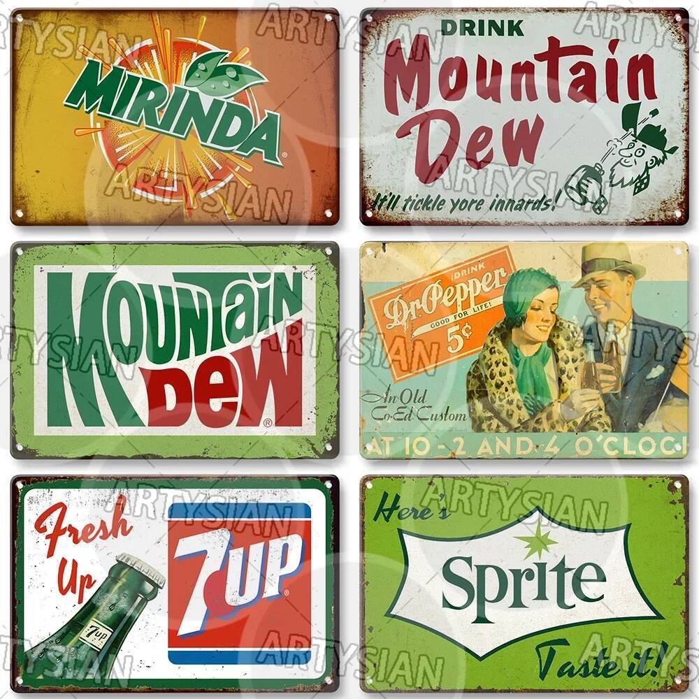 Thanh Quán Rượu Trang Trí Tường Kim Loại Ký Desperados Dr Pepper Mojito 7Up Drinkin Kim Loại Plaue S