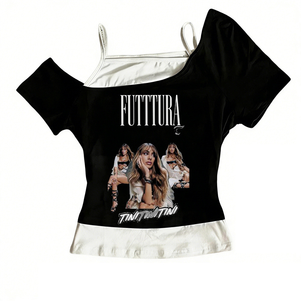 Tini crop top gothic Cổ Tích Dạo Phố harajuku gyaru 2000s nữ tees