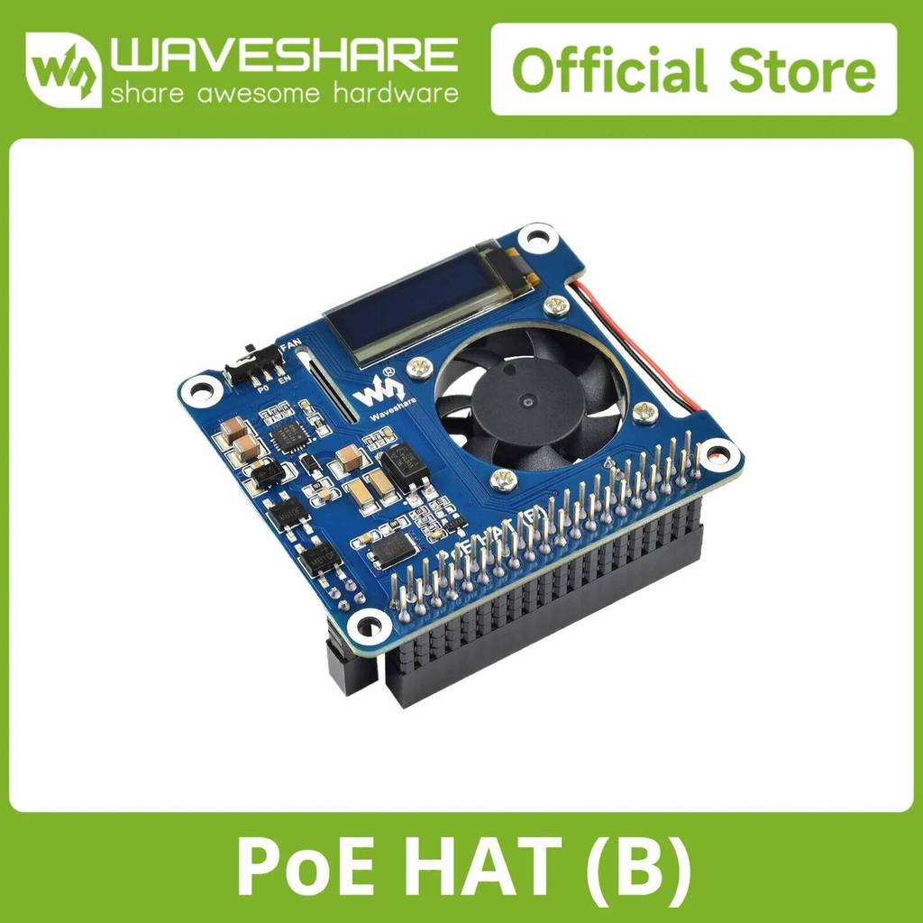 Waveshare Power Over Ethernet HAT (Loại B) Cho Raspberry Pi 3B + / 4B, 802.3af Thiết Bị Định Vị Nguồ