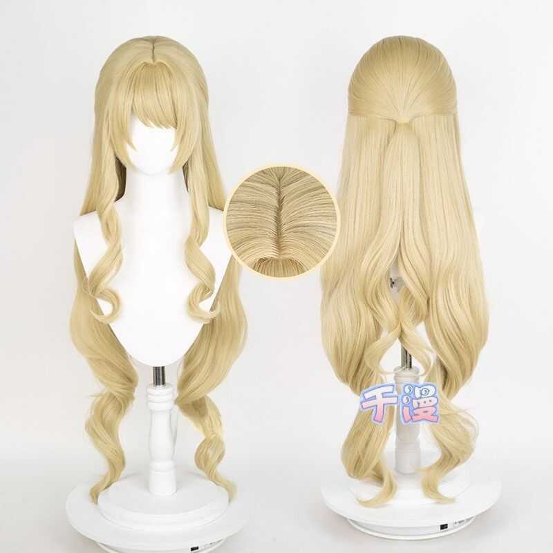 Tóc Giả Cosplay Navia Genshin Impact, Lưới Hoa Hồng Chất Lượng Sợi Chịu Nhiệt Độ Cao, Mô Phỏng Da Đầ