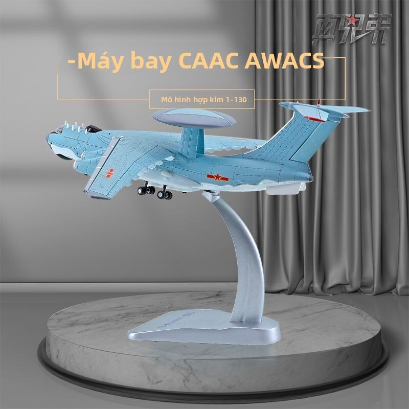 Mô phòng không KJ-2000 tỷ lệ 1:130, hình máy bay KJ2000 mô phỏng bằng hợp kim, vật trưng bày sưu tầm