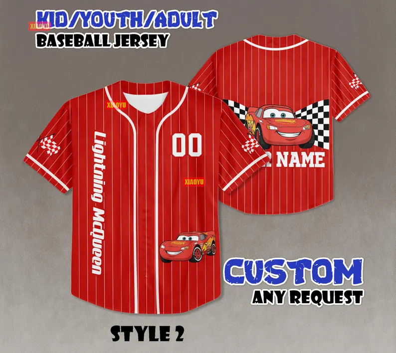 Xe Cá Nhân Hóa - Áo Bóng Chày Lightning McQueen, Phù Hợp Làm Quà Tặng Cho Fan Bộ Phim Cars