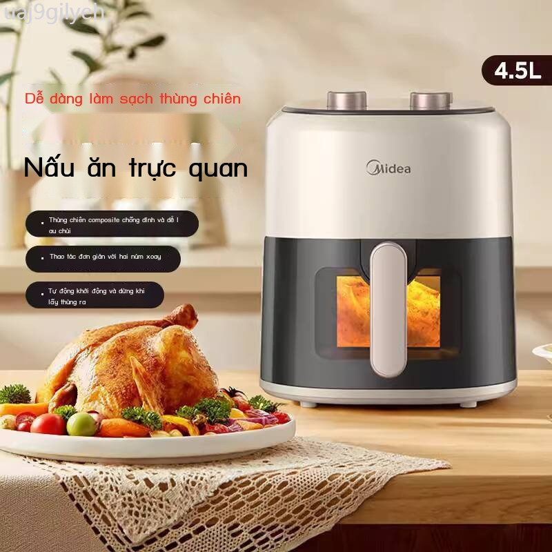 [VIP] Nồi chiên dầu Midea, mẫu mới, không xoay, dung tích lớn, lò nướng chính hãng