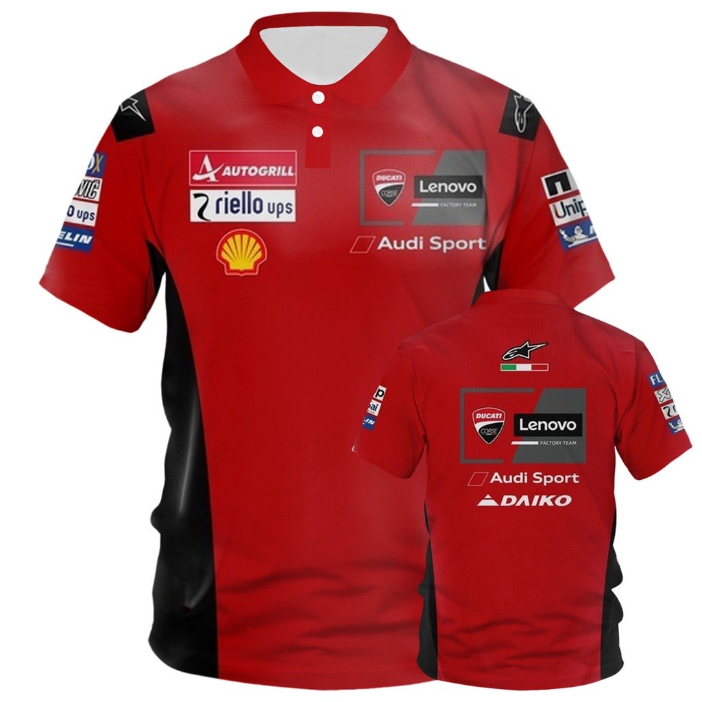 Áo sơ mi Polo nam thời trang Ducati Corse Moto Gp Racing Polos Áo thun