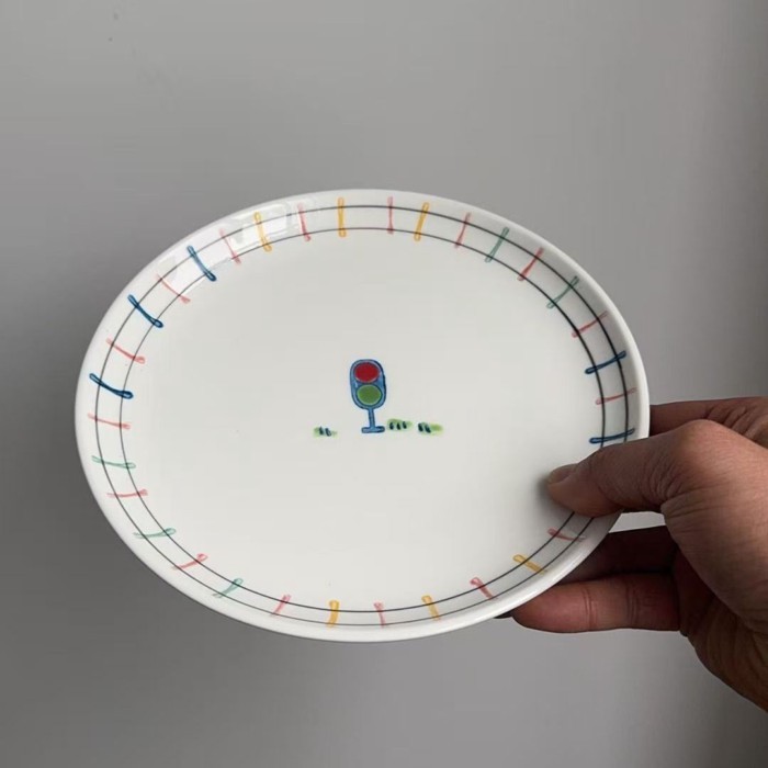 Tấm cứu trợ gốm Đĩa tròn Đĩa bít tết Đĩa Pasta Đĩa thực phẩm phương Tây