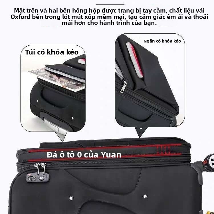 cỡ lớn 60inch Vải Oxford bền chắc, vali khóa số nhập khẩu 50inch Vali kéo di chuyển 28 inch dành cho