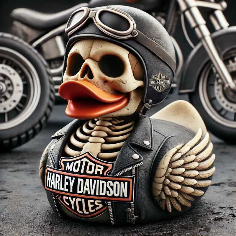 Harley Davidson Skeleton Duck Harley Davidson Skeleton Duck Đồ trang trí bằng nhựa