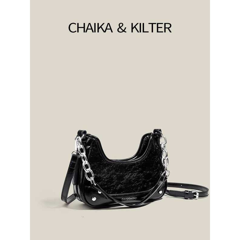 CHAIKAKILTER2025 Mùa Hè Niche Đơn Giản Túi Đeo Vai Nữ Họa Tiết Thời Trang Nách Túi Bánh Bao