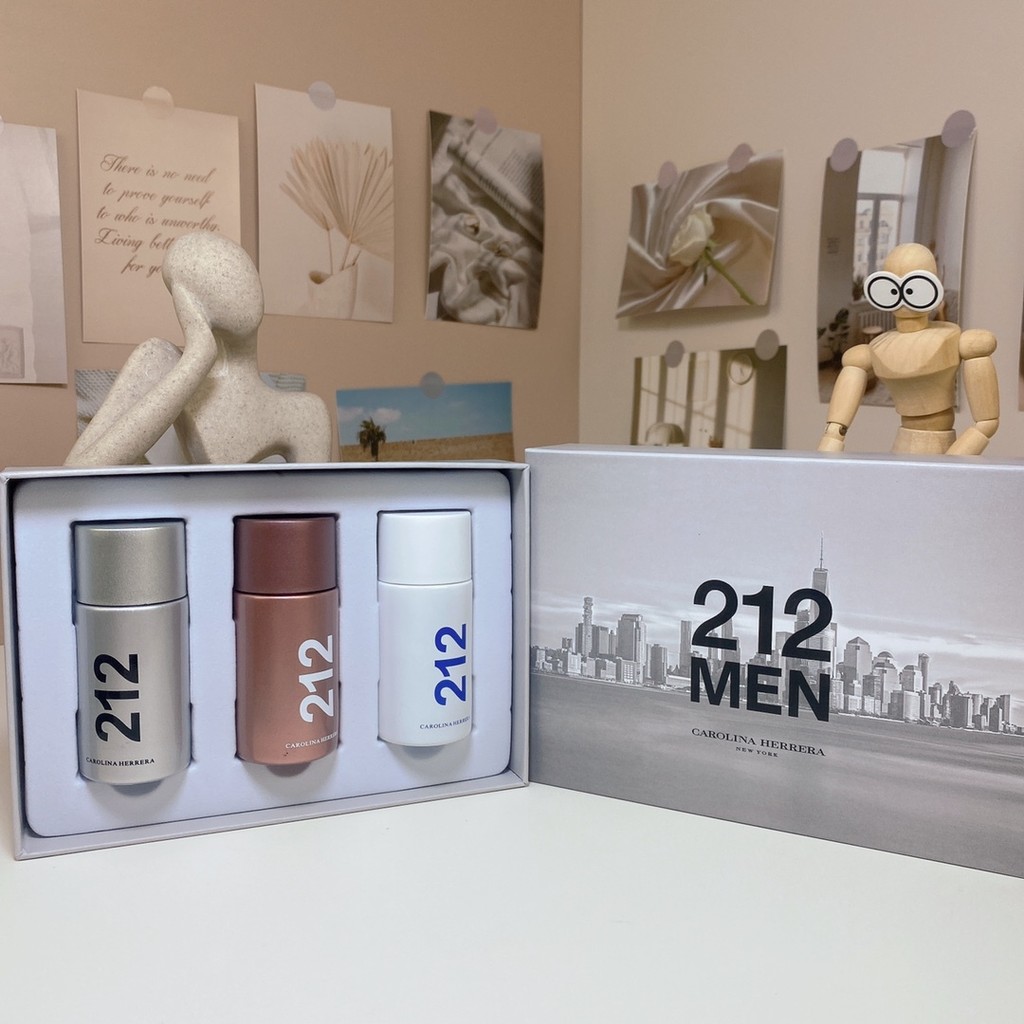 Hot Style 35 Carolina 212 Metropolitan Nam Bộ Mẫu Trung Bình Cùng Tên 30ml x 3 Miếng, Bạc 212, Đỏ 21