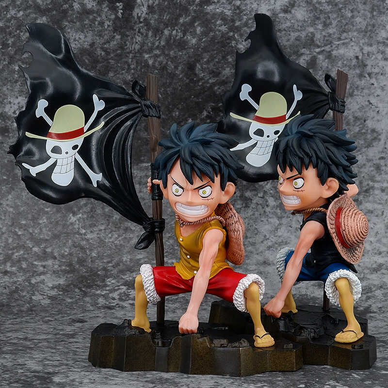 One Piece Take the Flag Luffy Đỏ Xanh Vàng Q Phiên Bản Luffy Anime Mô Hình Búp Bê Ngoại Vi Đồ Trang 