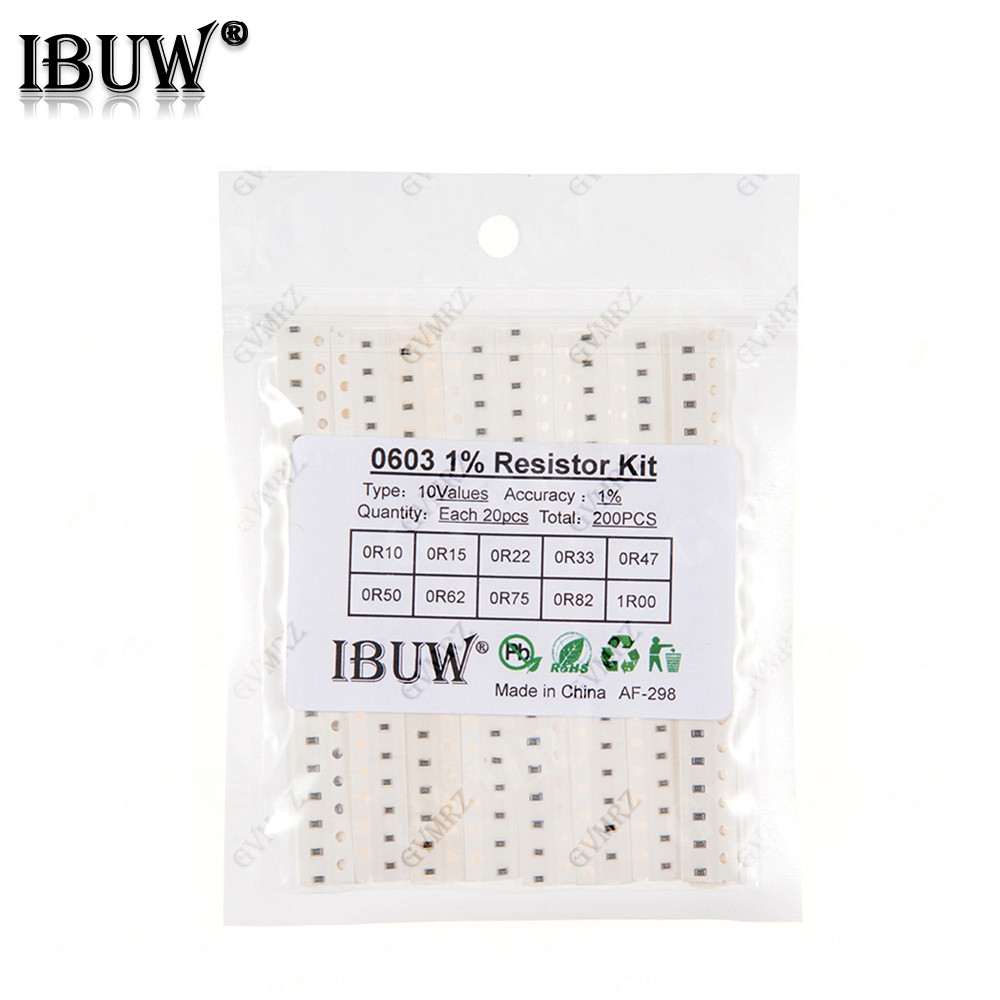 0101 0402 0603 0805 1206 1% 5% Bộ điện trở SMD Các loại 1R-1M 10K 100K 1K 100R Bộ điện trở DIY