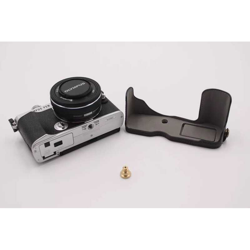 Olympus PEN E-P7 Micro Túi Máy Ảnh Đơn Da Nửa Đế ep7 Vỏ Bảo Vệ Camera