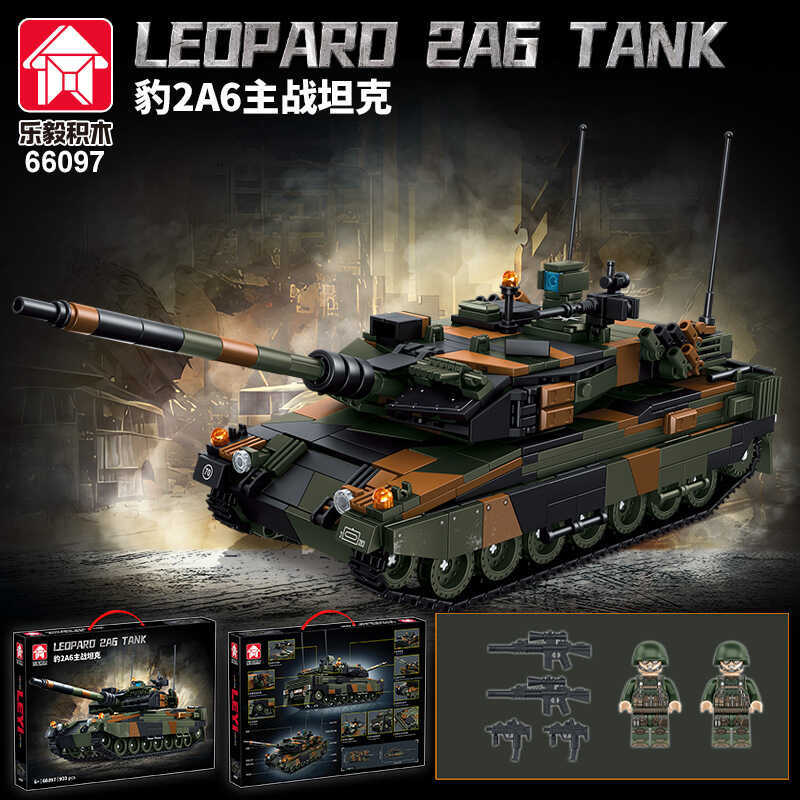Lego 66097 Leopard 2A6 Mô hình xe tăng chiến đấu chính Tương thích Lego Khối xây dựng giáo dục lắp r
