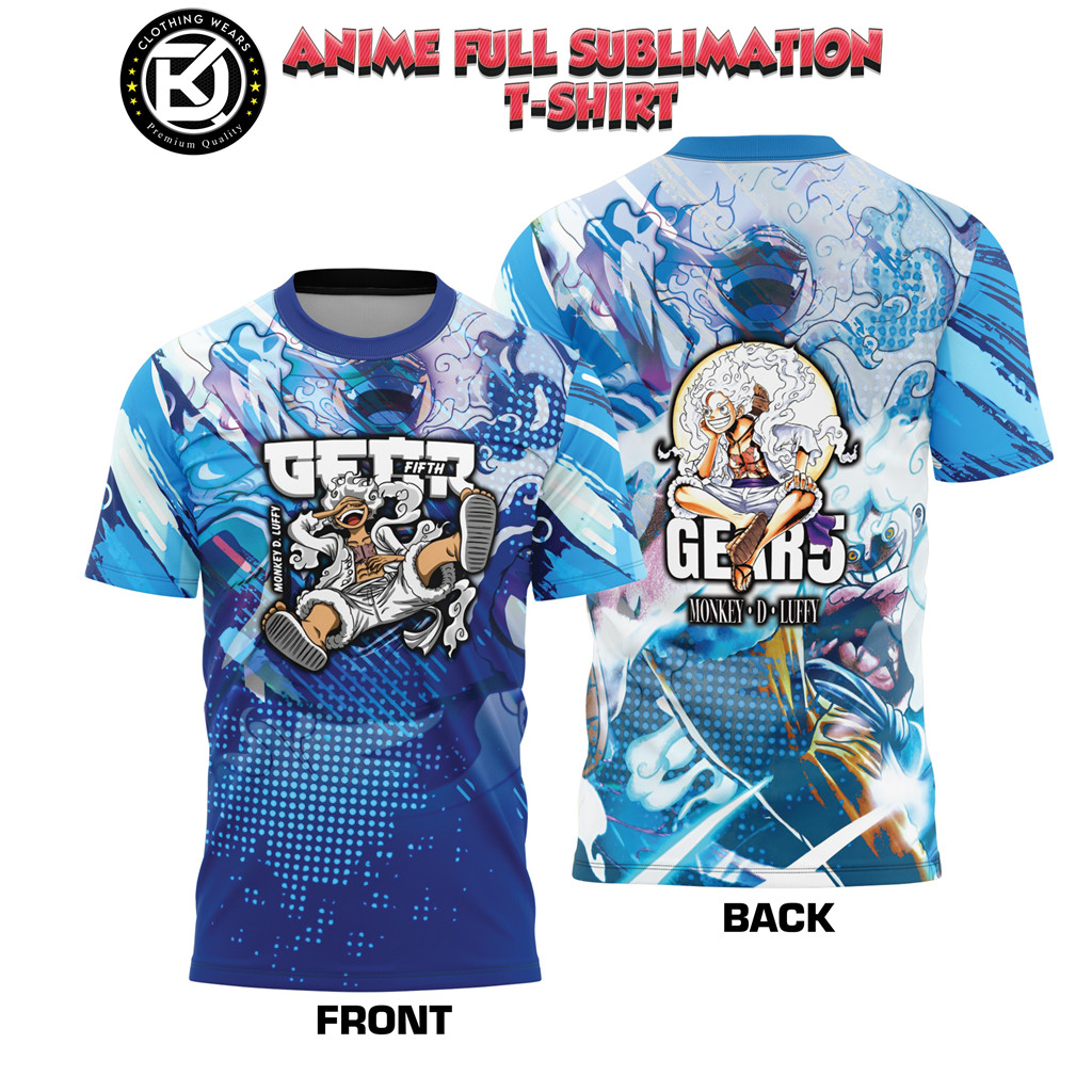 5th Gear luffy sun god nika One Piece Anime Áo Thun Full Thăng Hoa Bộ Sưu Tập Áo Thun
