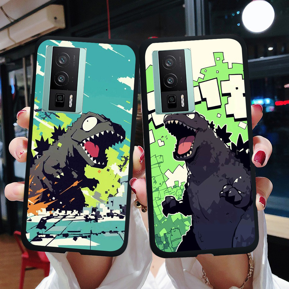 Ốp điện thoại hoạt hình dễ thương Godzilla cho Redmi K60 Ultra pro K50 Ultra GAMING Vỏ bảo vệ