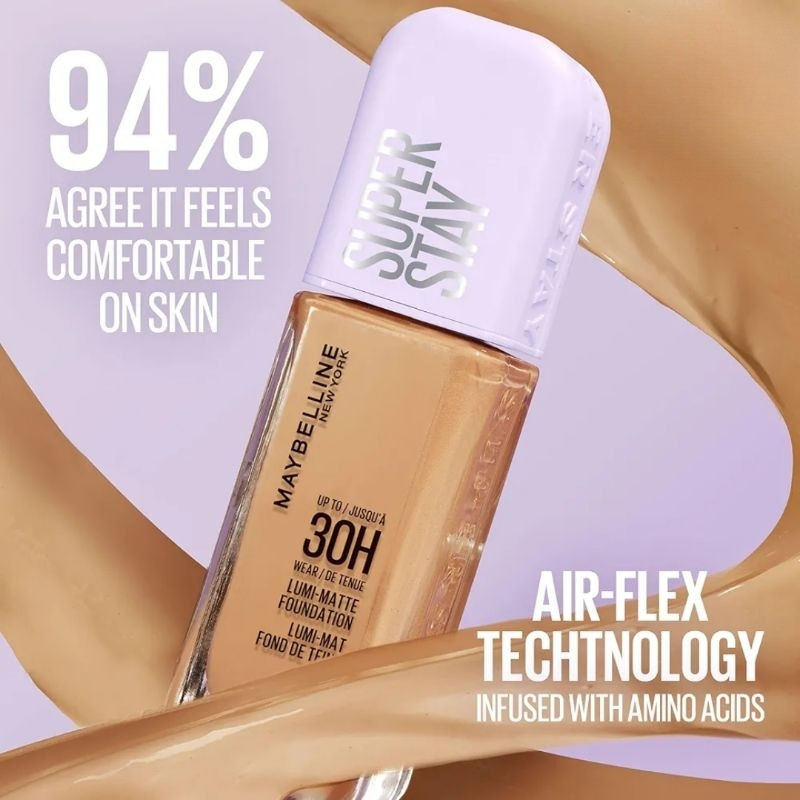 KEM NỀN MAYBELLINE BẮT SÁNG CHE PHỦ SIÊU NHẸ SUPERSTAY UP TO 30H LUMI MATTE FOUNDATION 30ML - COD