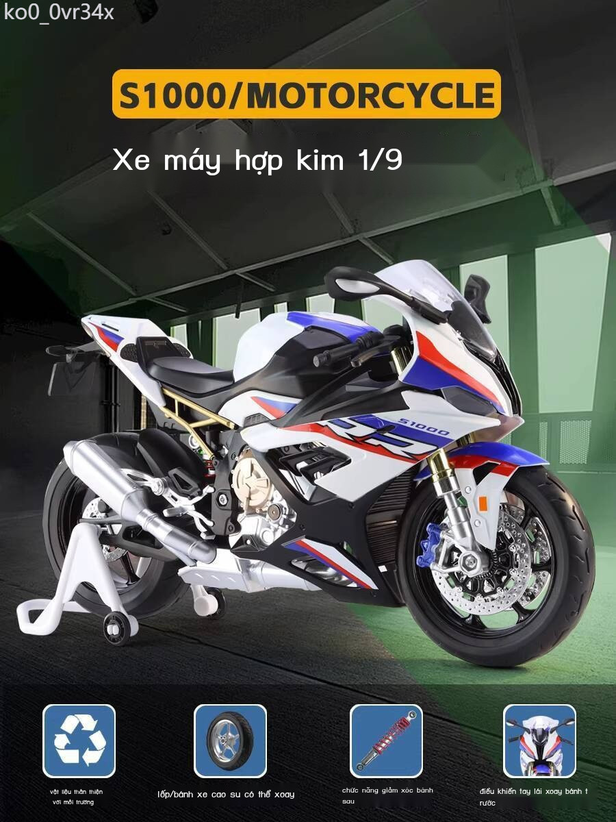 [Hàng có sẵn/Ảnh thật] Mô hình Double R Alloy, phỏng mô tô BMW S1000RR, trang trí, đồ chơi trẻ em,