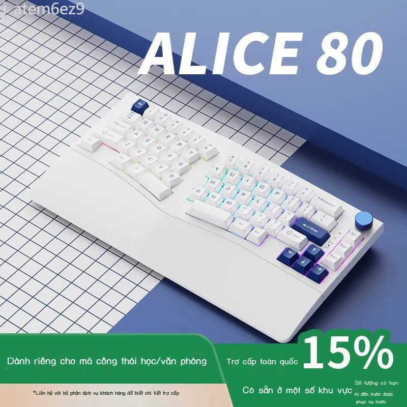 [Đa Năng] Bàn phím cơ công thái học tùy chỉnh VTER/Feker Alice80 với độ nghiêng 3% cho gõ văn phòng