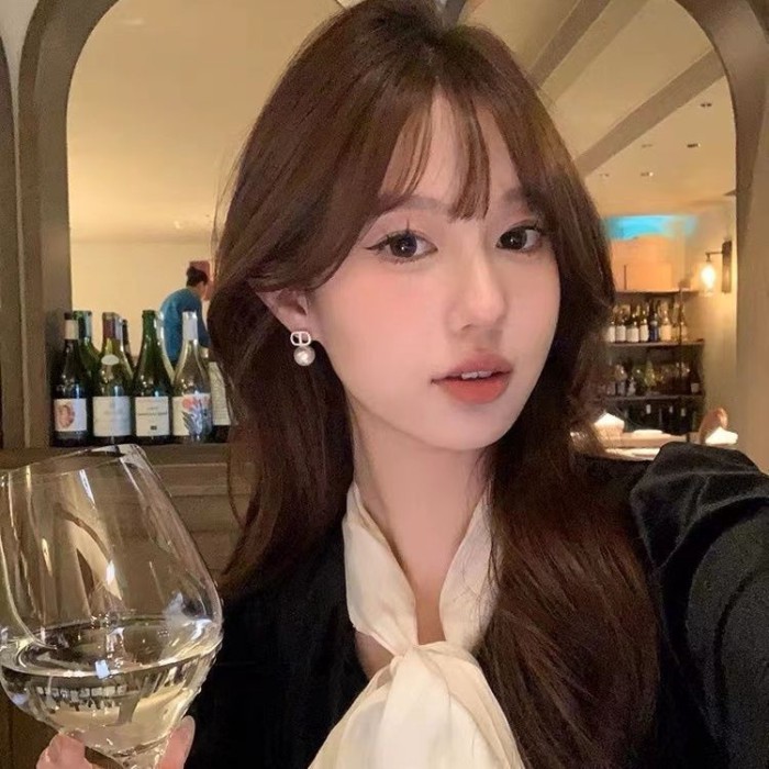 Công Chúa Ollie Thư CD Bông Tai Ngọc Trai Xám Bông Tai Thu Đông